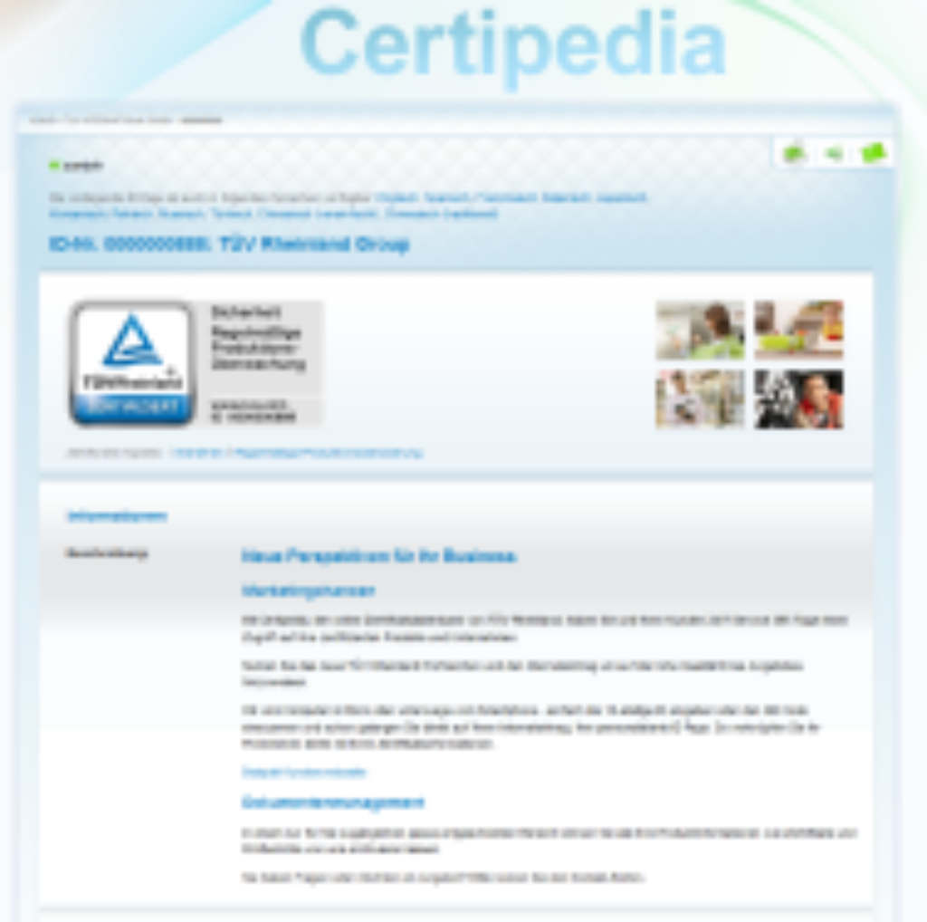 TUV Rheinland Certipedia