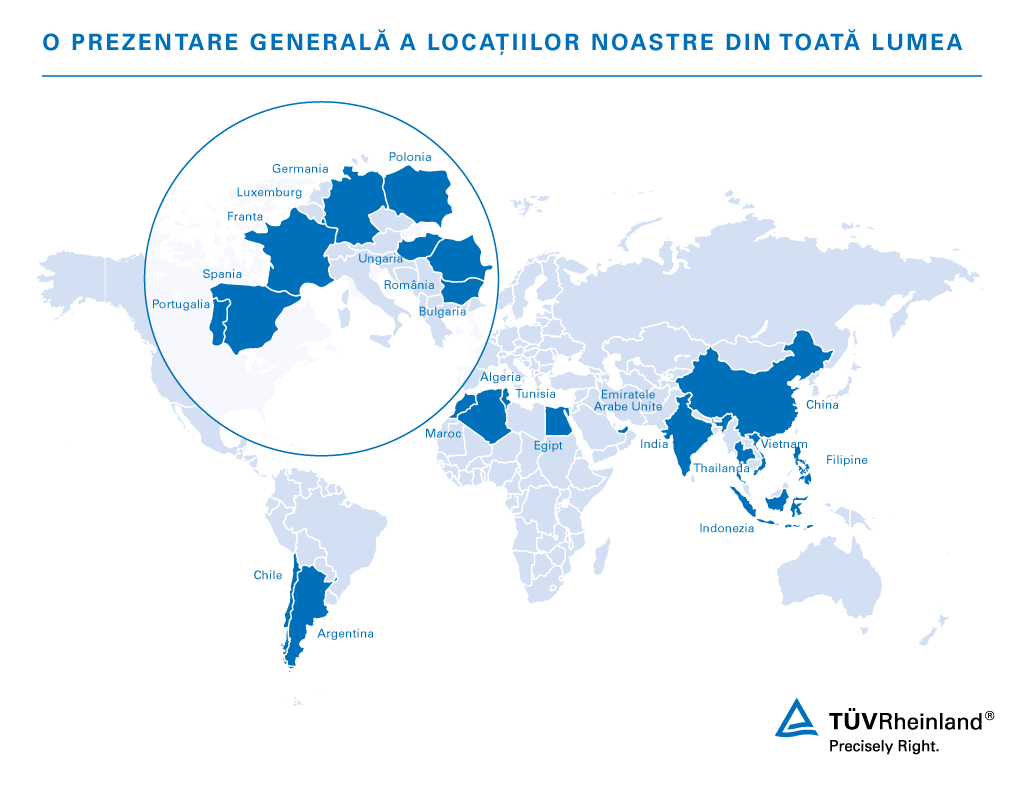 O prezentare generală a locațiilor noastre din toată lumea | TÜV Rheinland