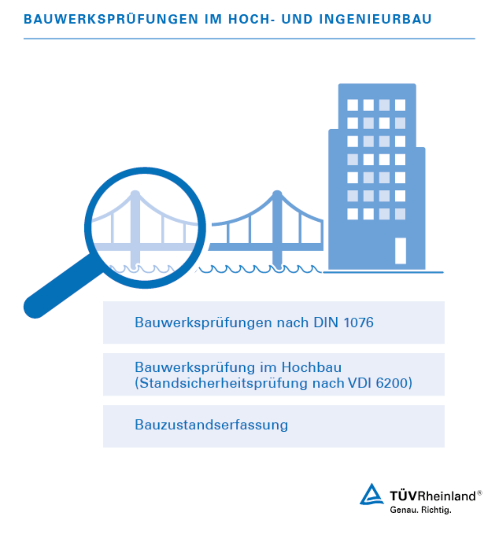 Wir bieten Ihnen verschiedene Services für Bauwerksprüfungen im Hoch- und Ingenieurbau. Bauwerksprüfung – TÜV Rheinland