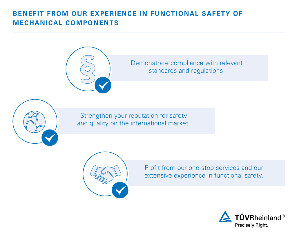 Guarantee safety, compliance and market access with our FS services Functional Safety of Machinery – benefits at a glance | TÜV Rheinland