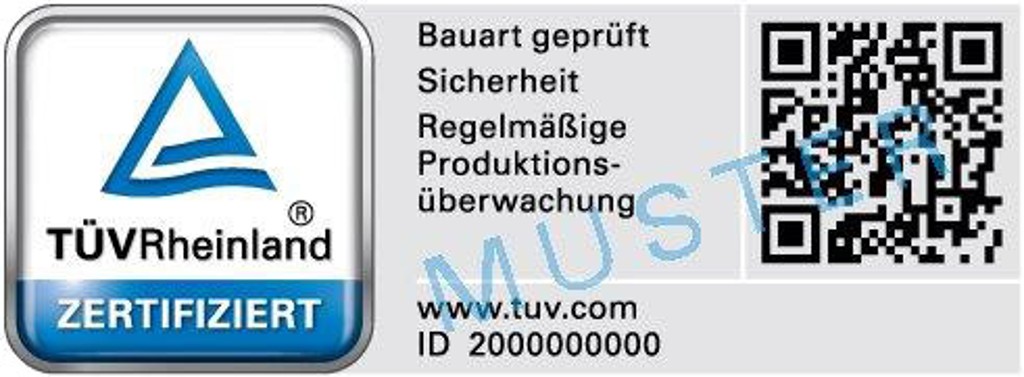 Unser Bauart-Prüfzeichen für Ihre Komponenten „Bauart Geprüft“-Zeichen von TÜV Rheinland